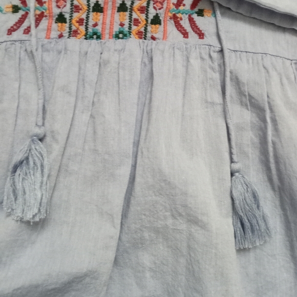 Ruff Hewn chambray boho top Size L - Picture 4 of 8
